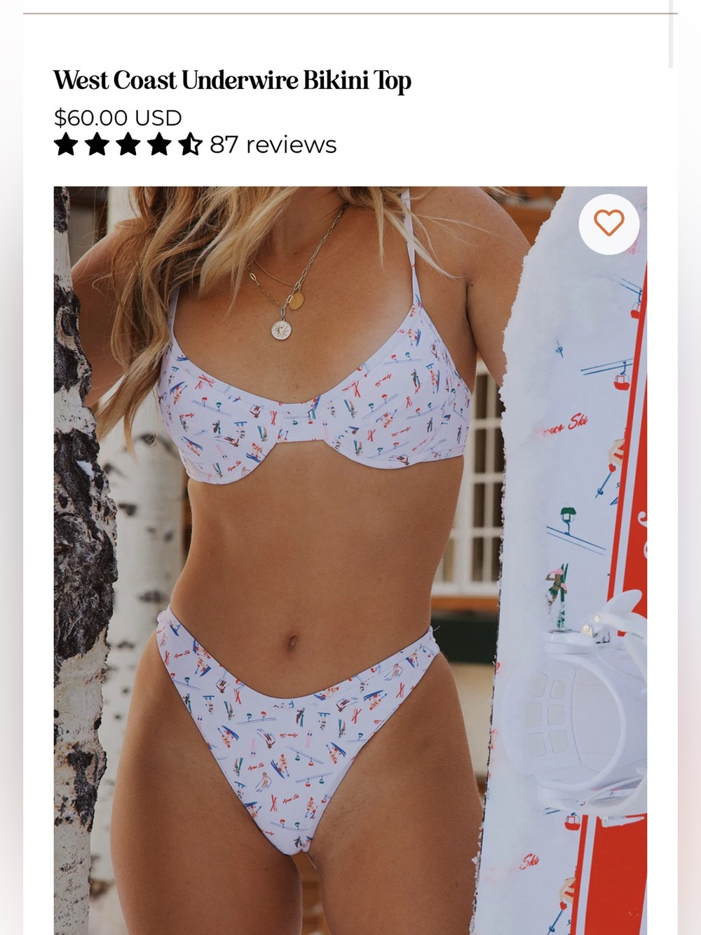 NWT Dippin' Daisy's Hit the Slopes Bikini Set top—XL, bottom-L